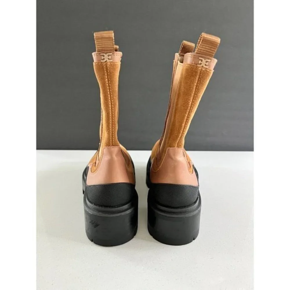 SAM EDELMAN Lulia leather-trimmed suede Chelsea boots Size 9.5